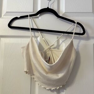 Urban Outfitters Cream Cowl Neck Tank Top